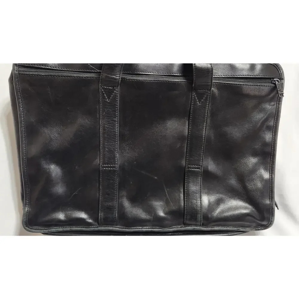 VTG TUMI Vintage Alpha Black Leather Laptop Bag Briefcase‎